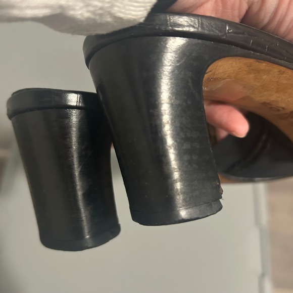 Brighton Mules Slides Black Fabric Braided Detail Heeled Shoes Size 10 - Picture 4 of 5